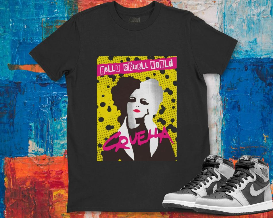 Cruella Hello Cruell World Ransom Stencil Art Unisex Gift T-Shirt Cruella Hello Cruell World Ransom Stencil Art Unisex Gift T-Shirt