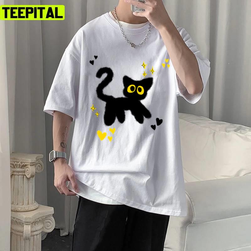 Cute Blackcat Trendy Illustration Unisex T-Shirt Cute Blackcat Trendy Illustration Unisex T-Shirt