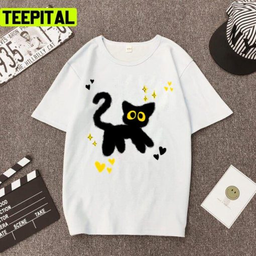 Cute Blackcat Trendy Illustration Unisex T-Shirt
