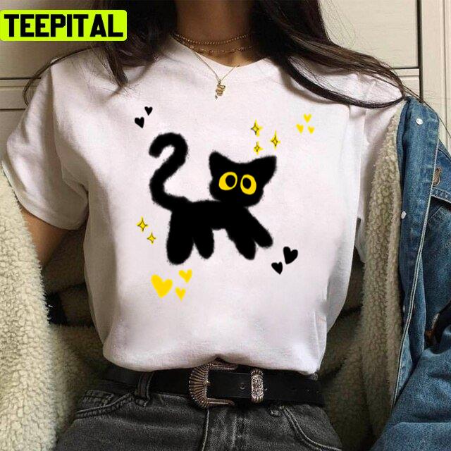 Cute Blackcat Trendy Illustration Unisex T-Shirt Cute Blackcat Trendy Illustration Unisex T-Shirt