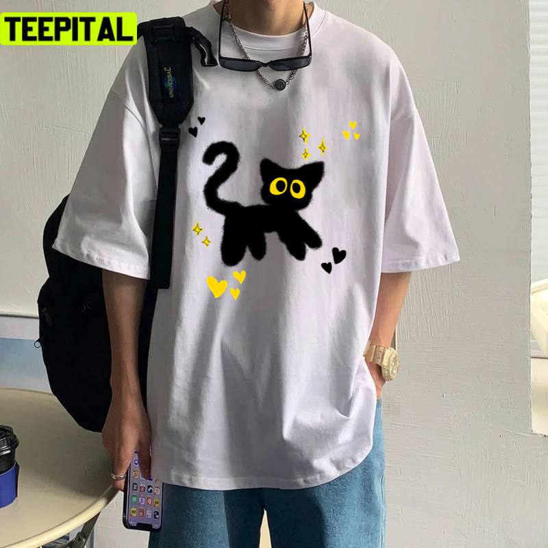 Cute Blackcat Trendy Illustration Unisex T-Shirt Cute Blackcat Trendy Illustration Unisex T-Shirt