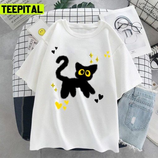 Cute Blackcat Trendy Illustration Unisex T-Shirt
