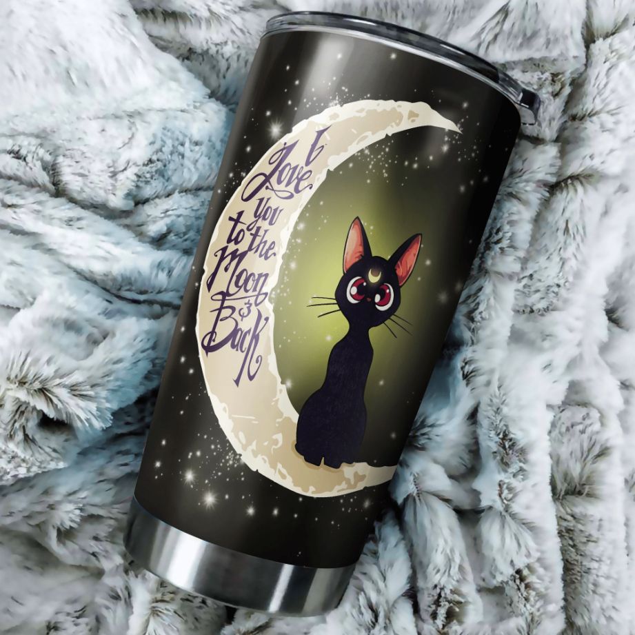 Cute Cat Love Moon And Back Stainless Steel Cup Cute Cat Love Moon And Back Stainless Steel Cup
