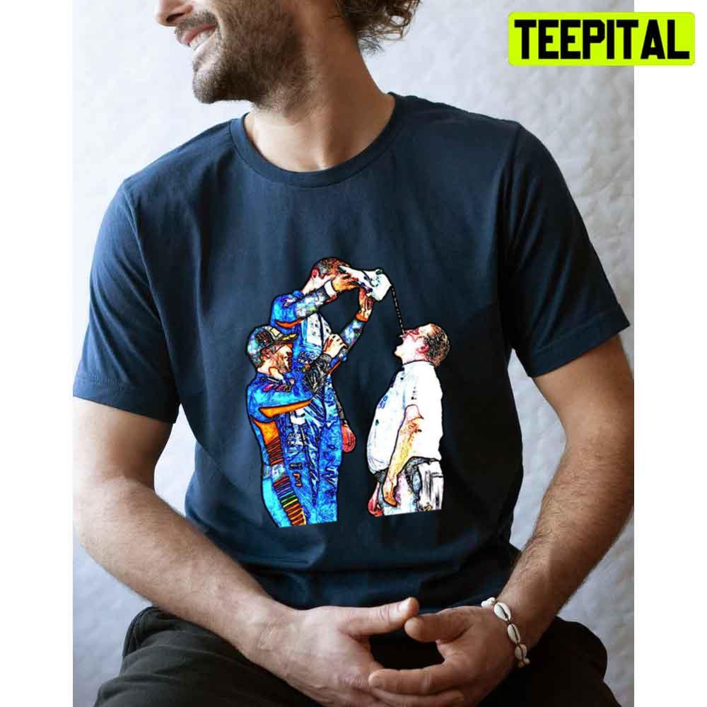 Daniel And Lando Zak Brown A Shoey Unisex T-Shirt Daniel And Lando Zak Brown A Shoey Unisex T-Shirt