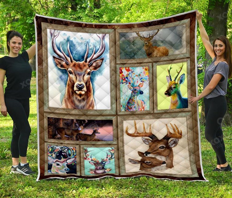 Deer Aesthetic Painting Quilt Blanket Deer Aesthetic Painting Quilt Blanket