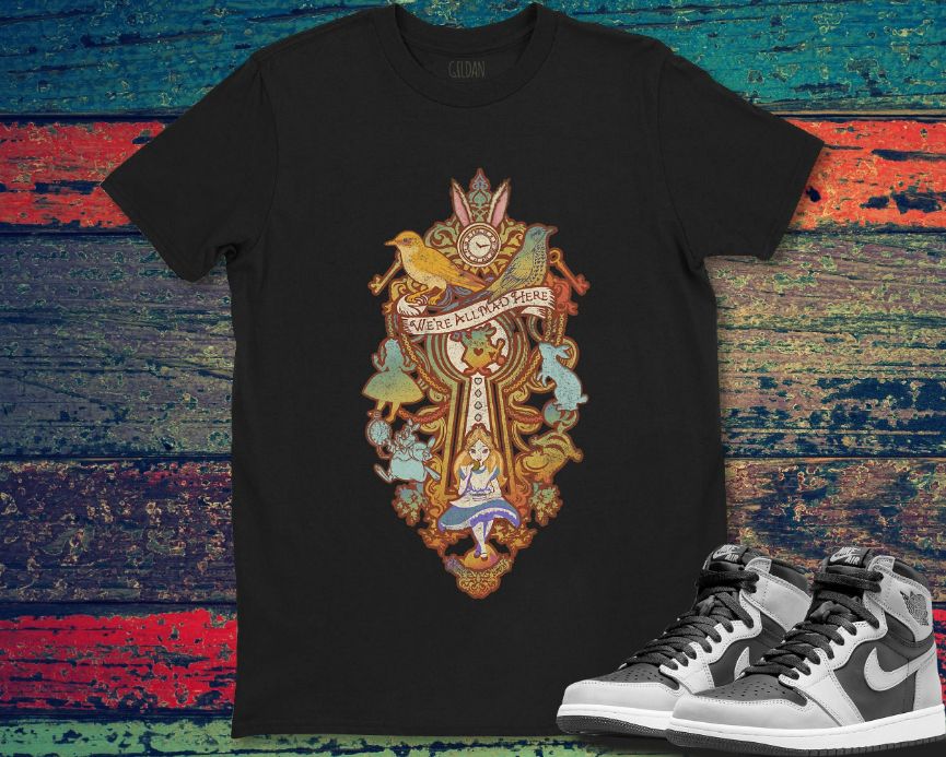 Disney Alice In Wonderland Madness Collage T-Shirt Disney Alice In Wonderland Madness Collage T-Shirt