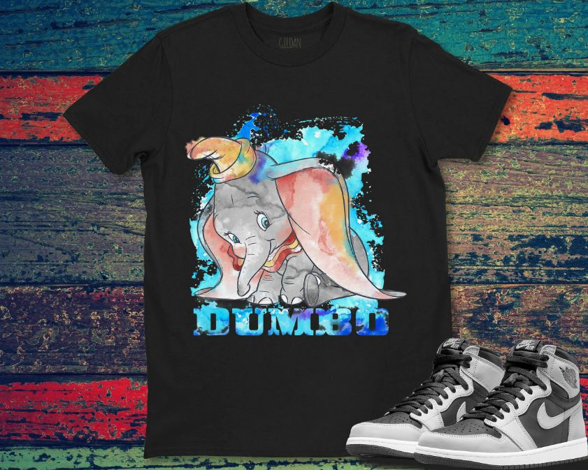 Disney Dumbo Watercolor Portrait T-Shirt Disney Dumbo Watercolor Portrait T-Shirt