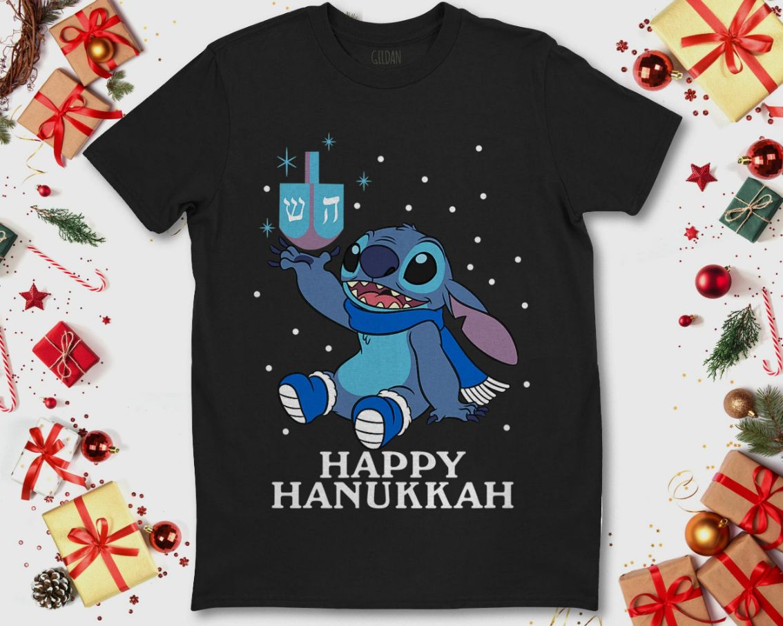 Disney Lilo Stitch Happy Hanukkah Stitch Dreidel Unisex T-Shirt Disney Lilo Stitch Happy Hanukkah Stitch Dreidel Unisex T-Shirt