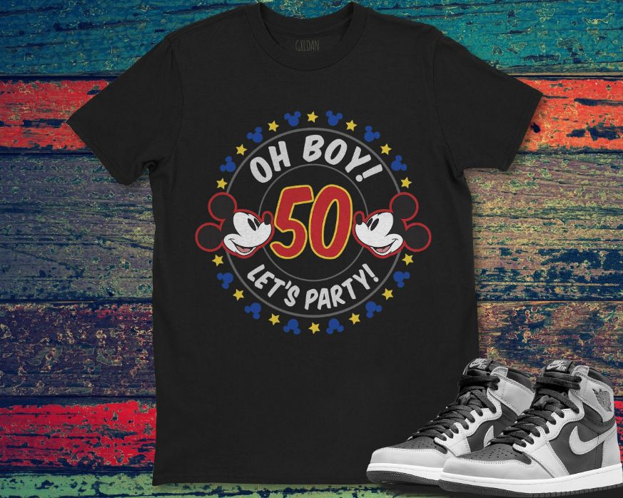 Disney Mickey And Friends Oh Boy Lets Party 50th Birthday T-Shirt Disney Mickey And Friends Oh Boy Lets Party 50th Birthday T-Shirt