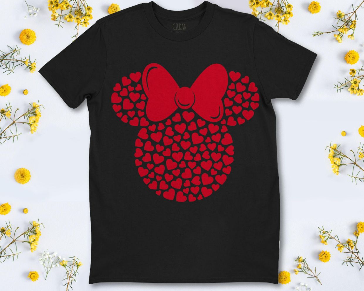 Disney Minnie Mouse Icon Valentine Filled with Hearts T-Shirt Disney Minnie Mouse Icon Valentine Filled with Hearts T-Shirt