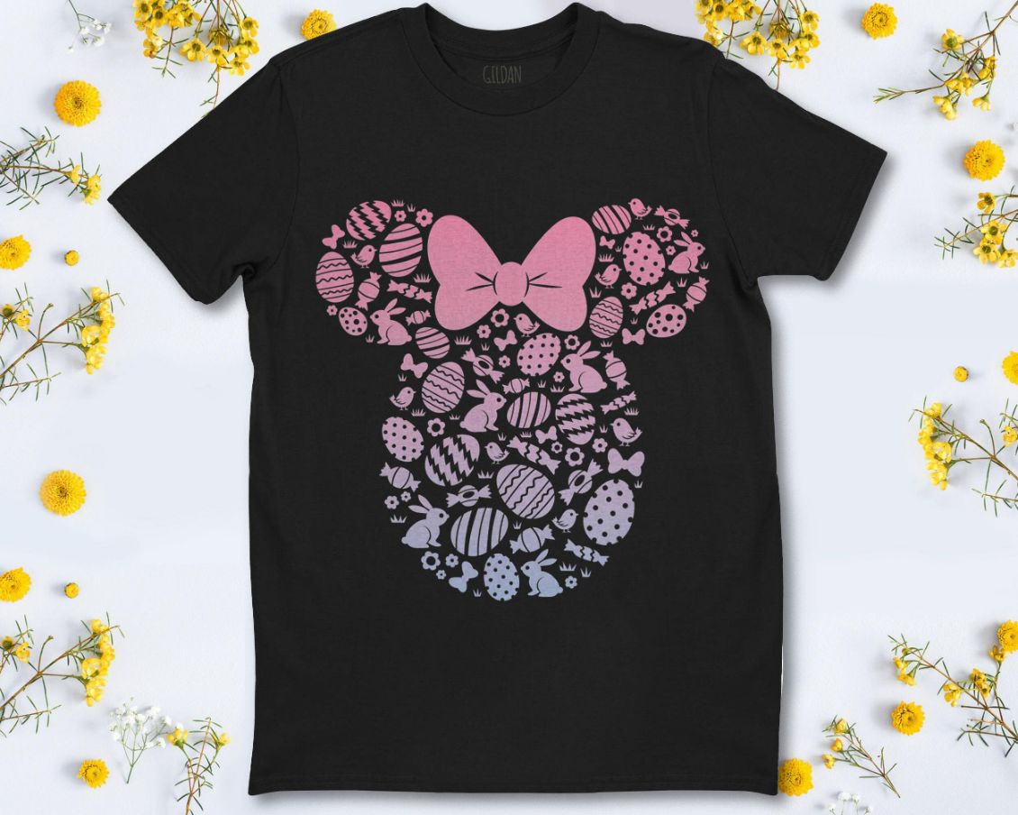 Disney Minnie Mouse Pink Gradient Easter Egg T-Shirt Disney Minnie Mouse Pink Gradient Easter Egg T-Shirt