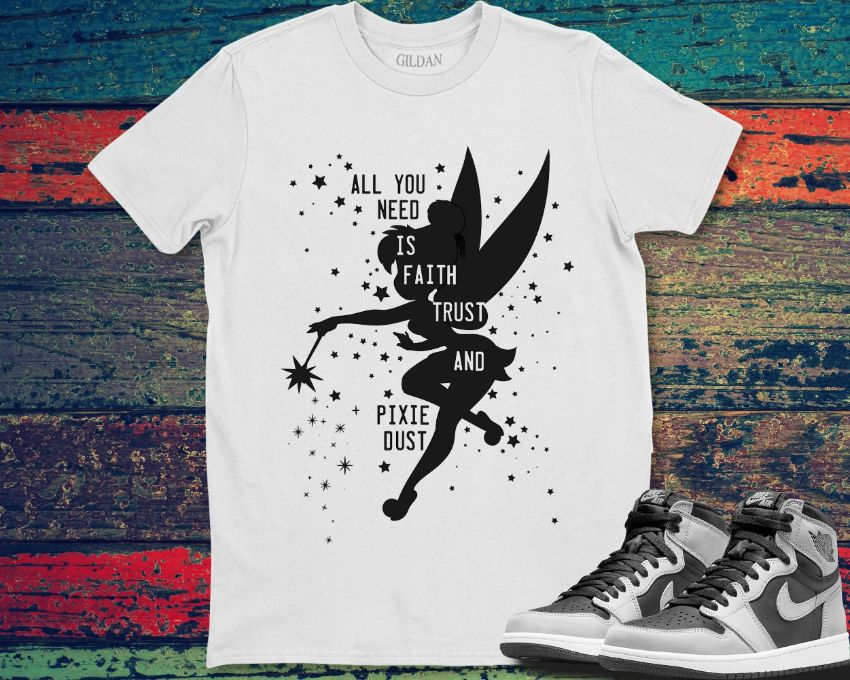 Disney Peter Pan Tinker Bell Pixie Dust Silhouette T-Shirt Disney Peter Pan Tinker Bell Pixie Dust Silhouette T-Shirt