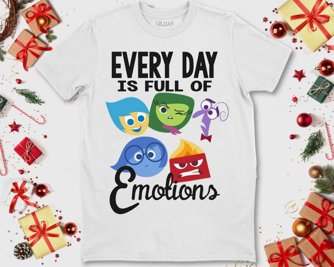Disney Pixar Inside Out Every Day Emotions Christmas Unisex T-Shirt Disney Pixar Inside Out Every Day Emotions Christmas Unisex T-Shirt