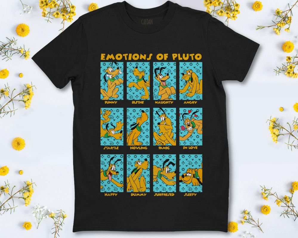 Disney Pluto Cute Emotions Of Pluto Funny Box Up Unisex T-Shirt Disney Pluto Cute Emotions Of Pluto Funny Box Up Unisex T-Shirt