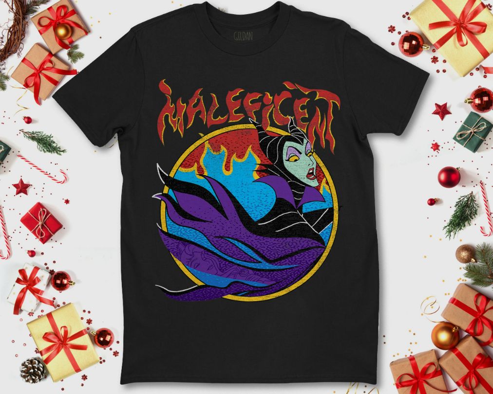 Disney Sleeping Beauty Maleficent Vintage Flame Portrait T-Shirt Disney Sleeping Beauty Maleficent Vintage Flame Portrait T-Shirt