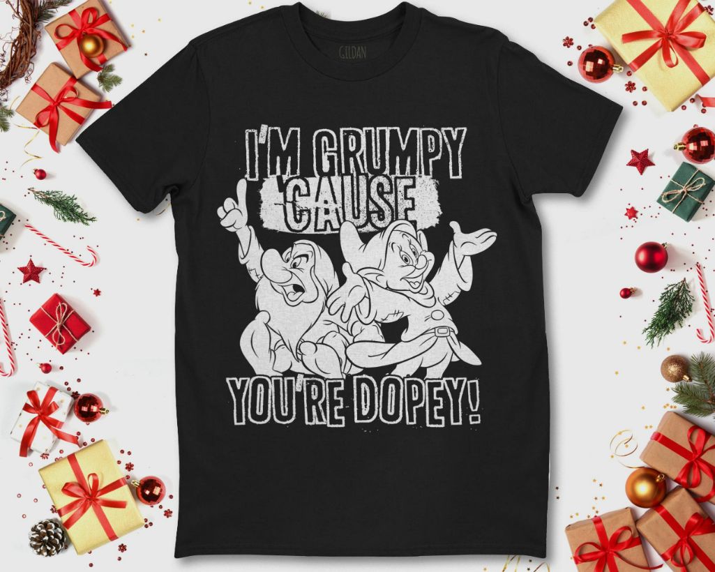 Disney Snow White Grumpy Cause Youre Dopey Graphic T-Shirt Disney Snow White Grumpy Cause Youre Dopey Graphic T-Shirt