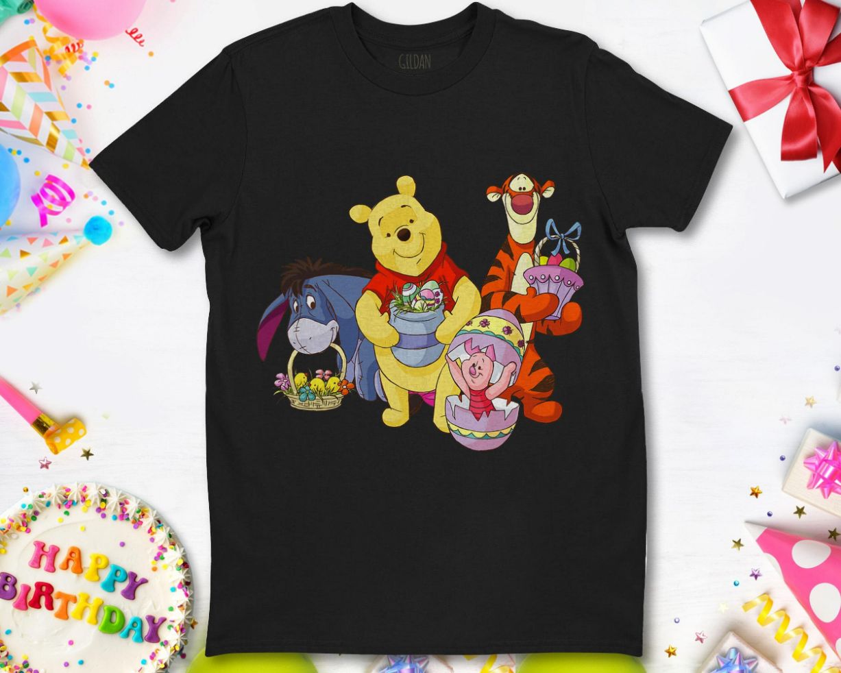 Disney Winnie The Pooh Easter Eggs Happy Easter Eggs Basket T-Shirt Disney Winnie The Pooh Easter Eggs Happy Easter Eggs Basket T-Shirt