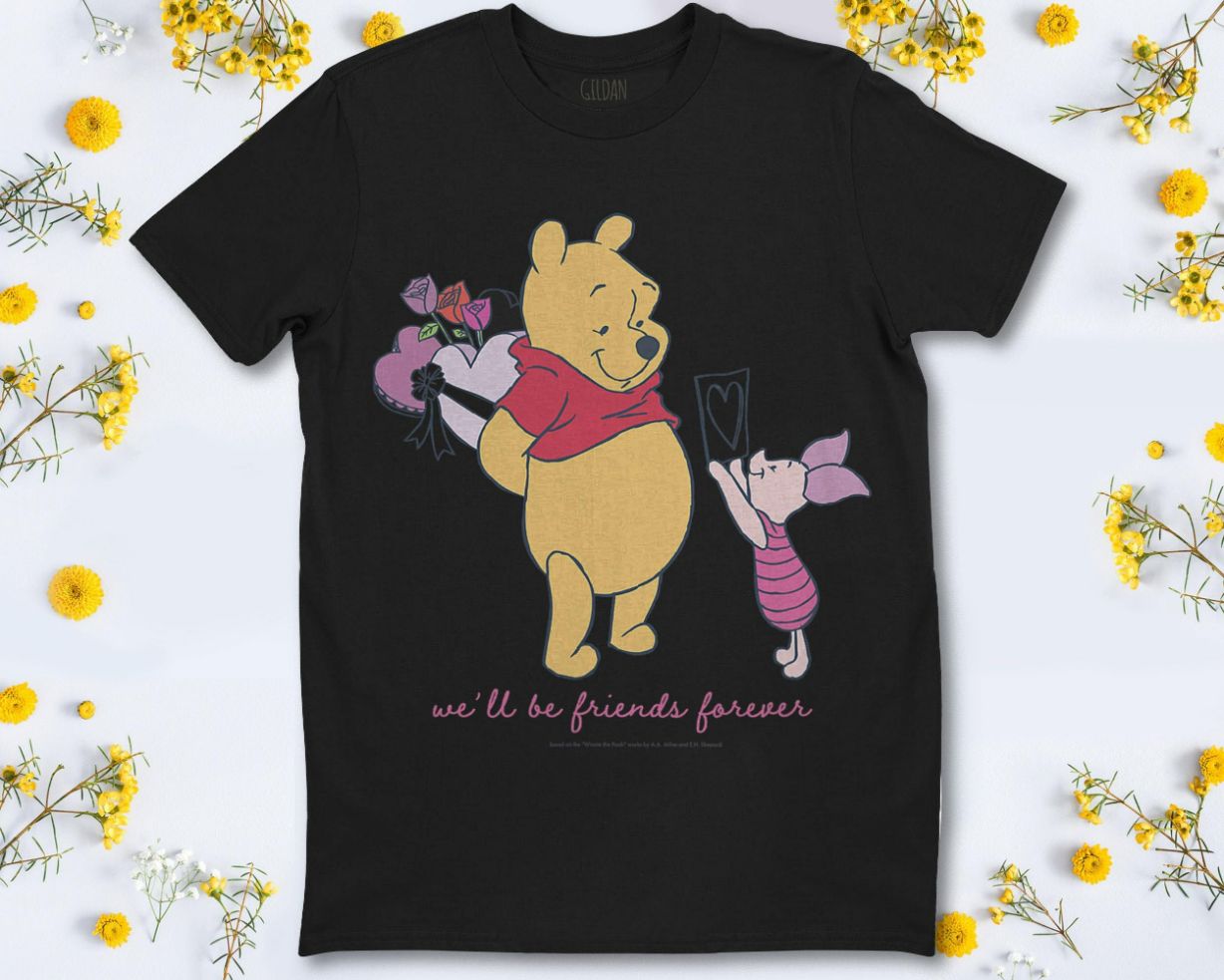 Disney Winnie The Pooh Valentines Day Pooh Piglet Friends Forever T-Shirt Disney Winnie The Pooh Valentines Day Pooh Piglet Friends Forever T-Shirt