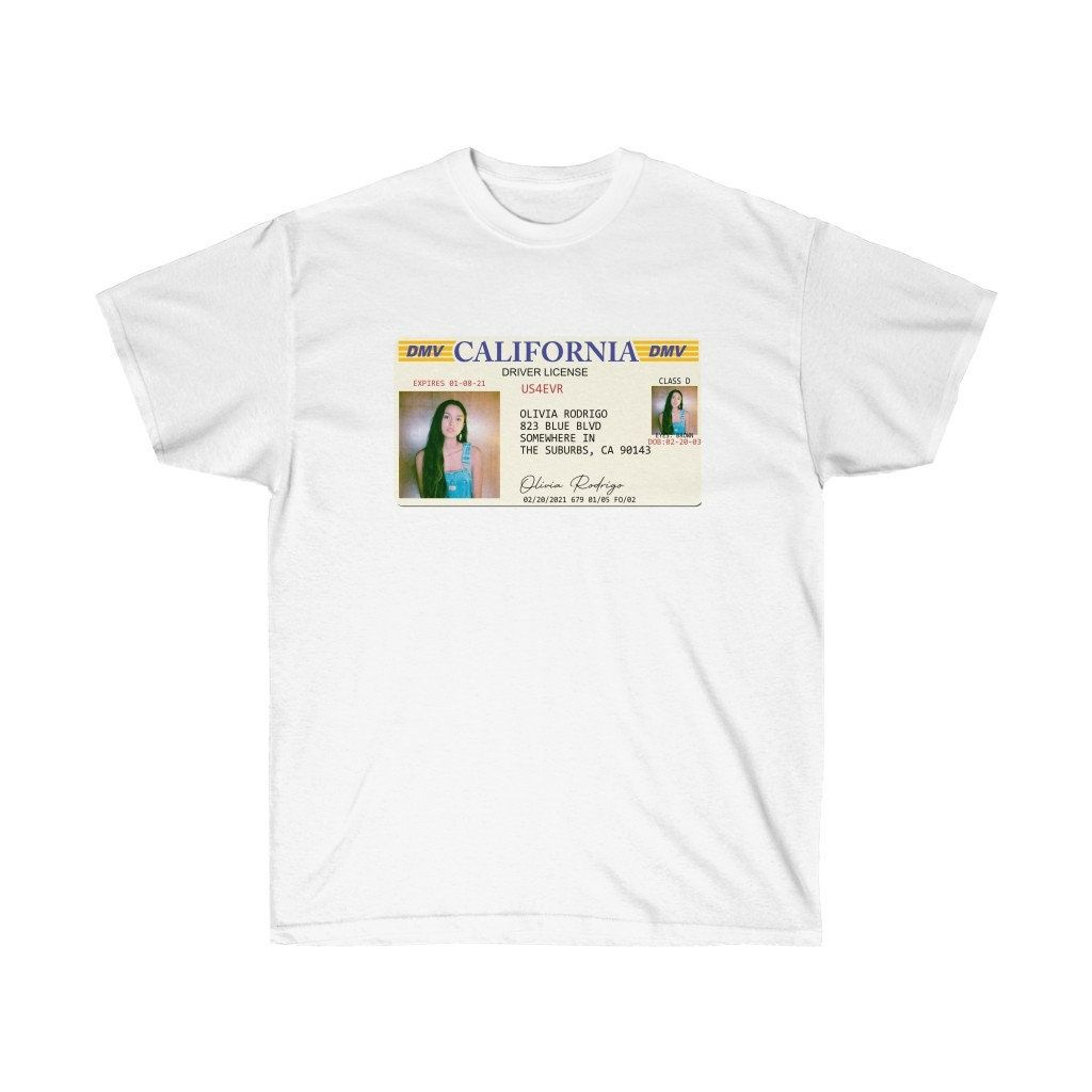Driver License Olivia Rodrigo Unisex Ultra Cotton Tee Shirt Driver License Olivia Rodrigo Unisex Ultra Cotton Tee Shirt