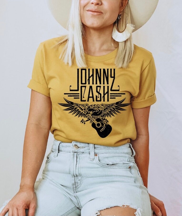 Eagle With Guitar Johnny Cash Unisex T-Shirt Eagle With Guitar Johnny Cash Unisex T-Shirt