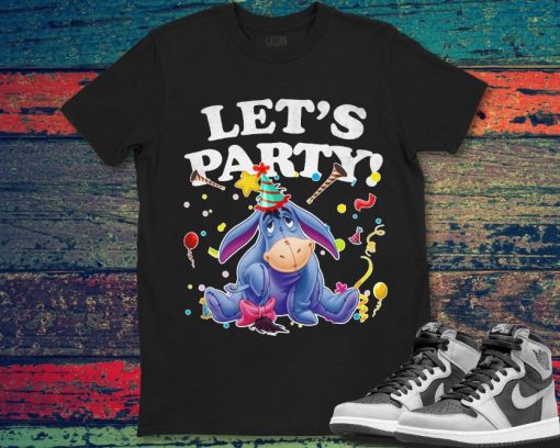 Eeyore Lets Party Cute Eeyore Birthday Winnie the Pooh T-Shirt
