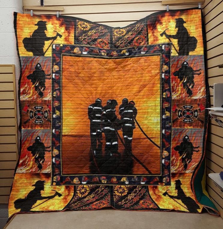 Firefighter Catches On Fire Quilt Blanket Firefighter Catches On Fire Quilt Blanket