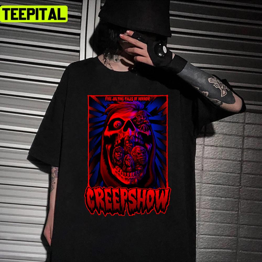 Five Jolting Tales Of Horror Retro Comic Design Unisex T-Shirt Five Jolting Tales Of Horror Retro Comic Design Unisex T-Shirt