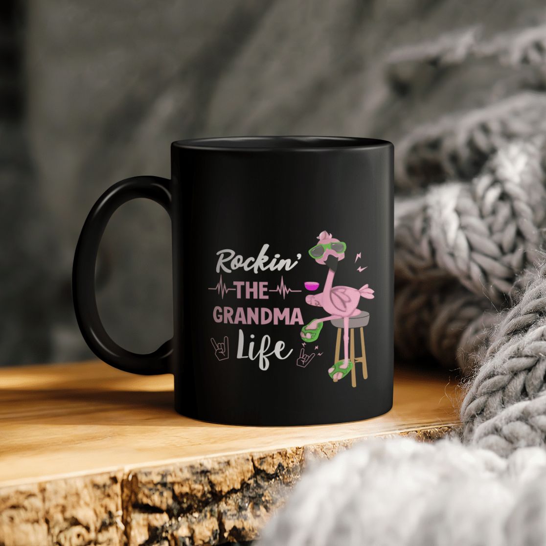 Flamingo Rocking The Grandma Life Ceramic Coffee Mug Flamingo Rocking The Grandma Life Ceramic Coffee Mug