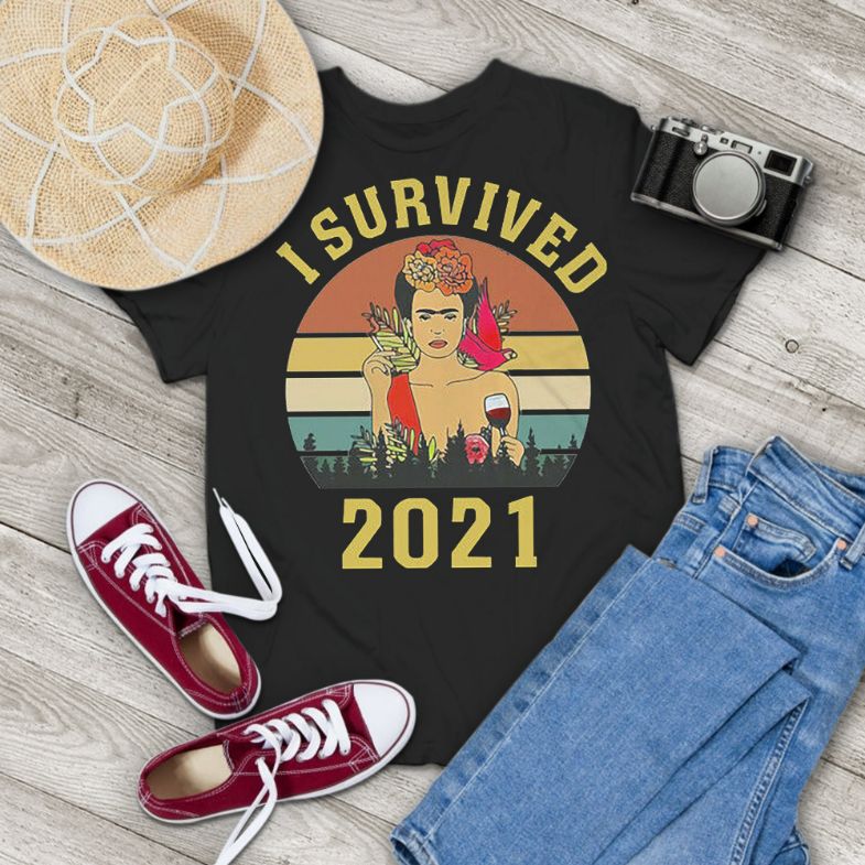 Frida I Survived 2021 Sunset Vintage T-Shirt Frida I Survived 2021 Sunset Vintage T-Shirt