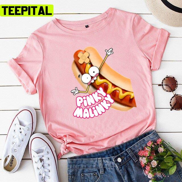 Funny Hotdog Pinky Malinky Design Unisex T-Shirt Funny Hotdog Pinky Malinky Design Unisex T-Shirt