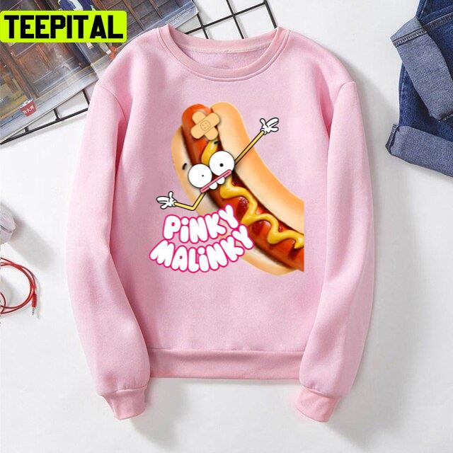 Funny Hotdog Pinky Malinky Design Unisex T-Shirt Funny Hotdog Pinky Malinky Design Unisex T-Shirt