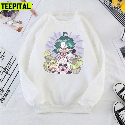 Genshin Impact Chibi Xiao And Paimon Unisex T-Shirt