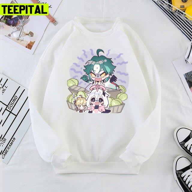 Genshin Impact Chibi Xiao And Paimon Unisex T-Shirt Genshin Impact Chibi Xiao And Paimon Unisex T-Shirt