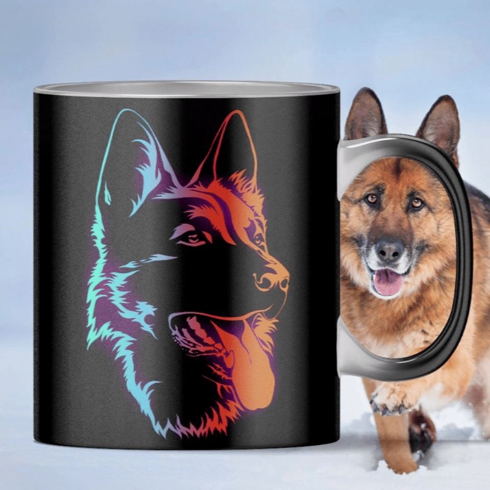 German Shepherd Dog Neon Premium Sublime Ceramic Coffee Mug Black German Shepherd Dog Neon Premium Sublime Ceramic Coffee Mug Black