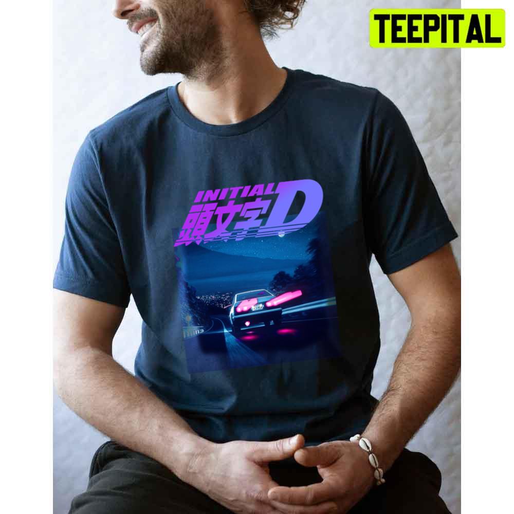 Gradient Style Initial D Neon Ae86 Unisex T-Shirt Gradient Style Initial D Neon Ae86 Unisex T-Shirt