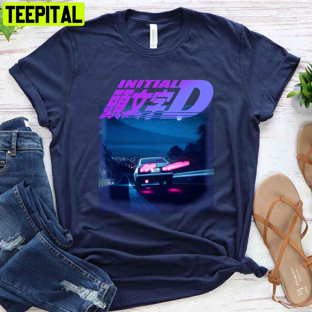 Gradient Style Initial D Neon Ae86 Unisex T-Shirt Gradient Style Initial D Neon Ae86 Unisex T-Shirt