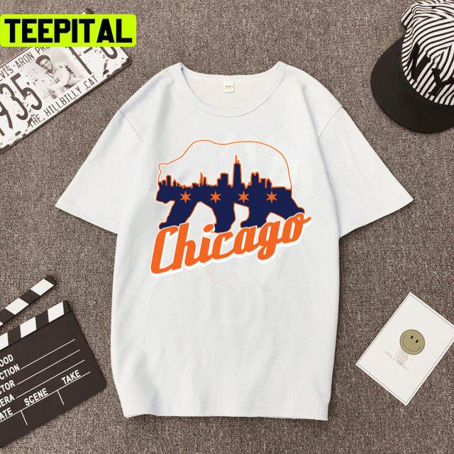 Graphic Chicago Skyline Chicago Flag Chicago Bears Unisex T-Shirt Graphic Chicago Skyline Chicago Flag Chicago Bears Unisex T-Shirt