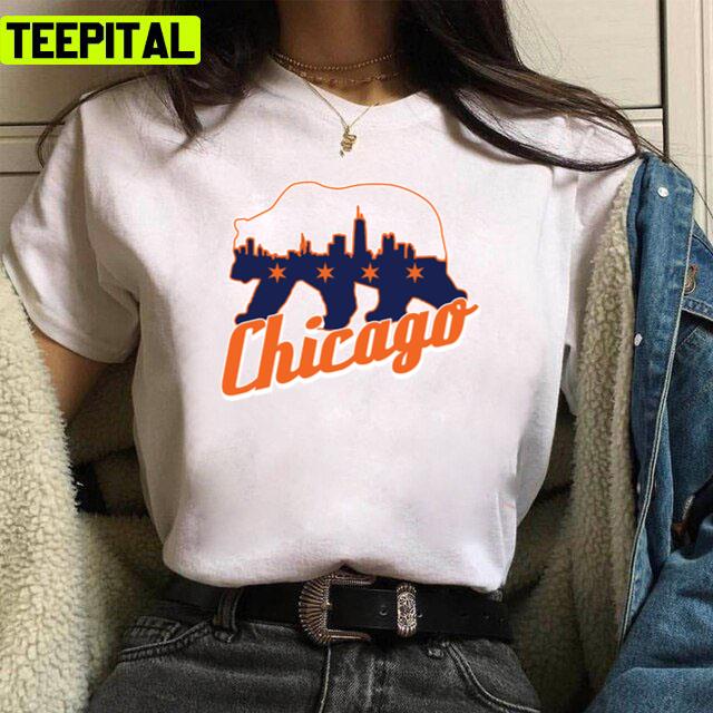 Graphic Chicago Skyline Chicago Flag Chicago Bears Unisex T-Shirt Graphic Chicago Skyline Chicago Flag Chicago Bears Unisex T-Shirt