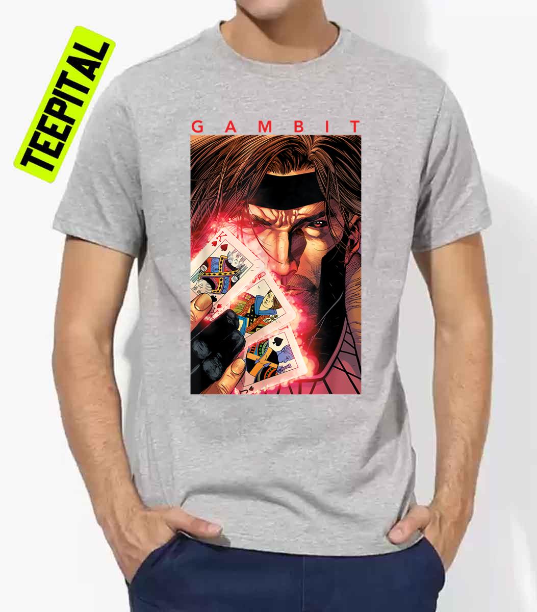 Graphic X-Men Gambi Glowing Cards Unisex T-Shirt Graphic X-Men Gambi Glowing Cards Unisex T-Shirt