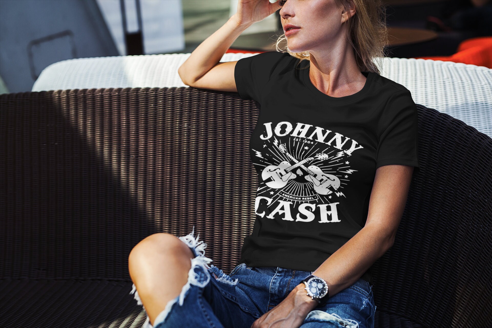 Guitars With Johnny Cash Unisex T-Shirt Guitars With Johnny Cash Unisex T-Shirt