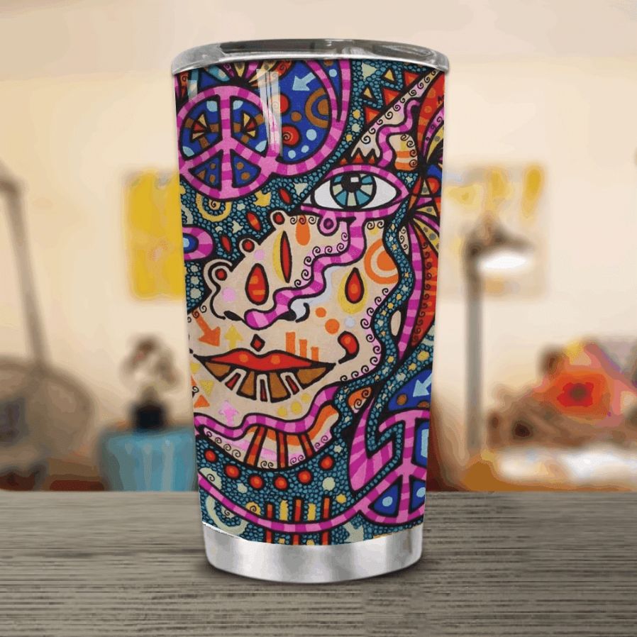 Hippie Girl Peace Stainless Steel Cup Hippie Girl Peace Stainless Steel Cup