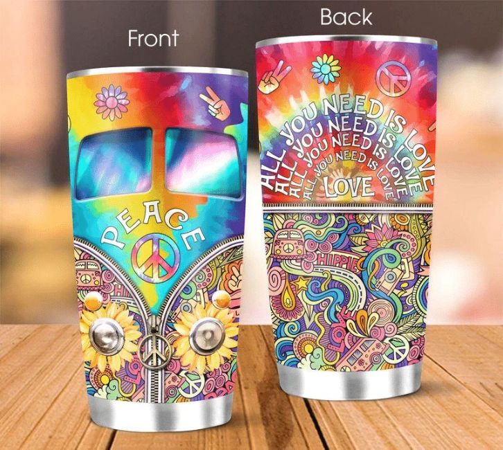 Hippie I You Need Is Love Stainless Steel Cup Hippie I You Need Is Love Stainless Steel Cup