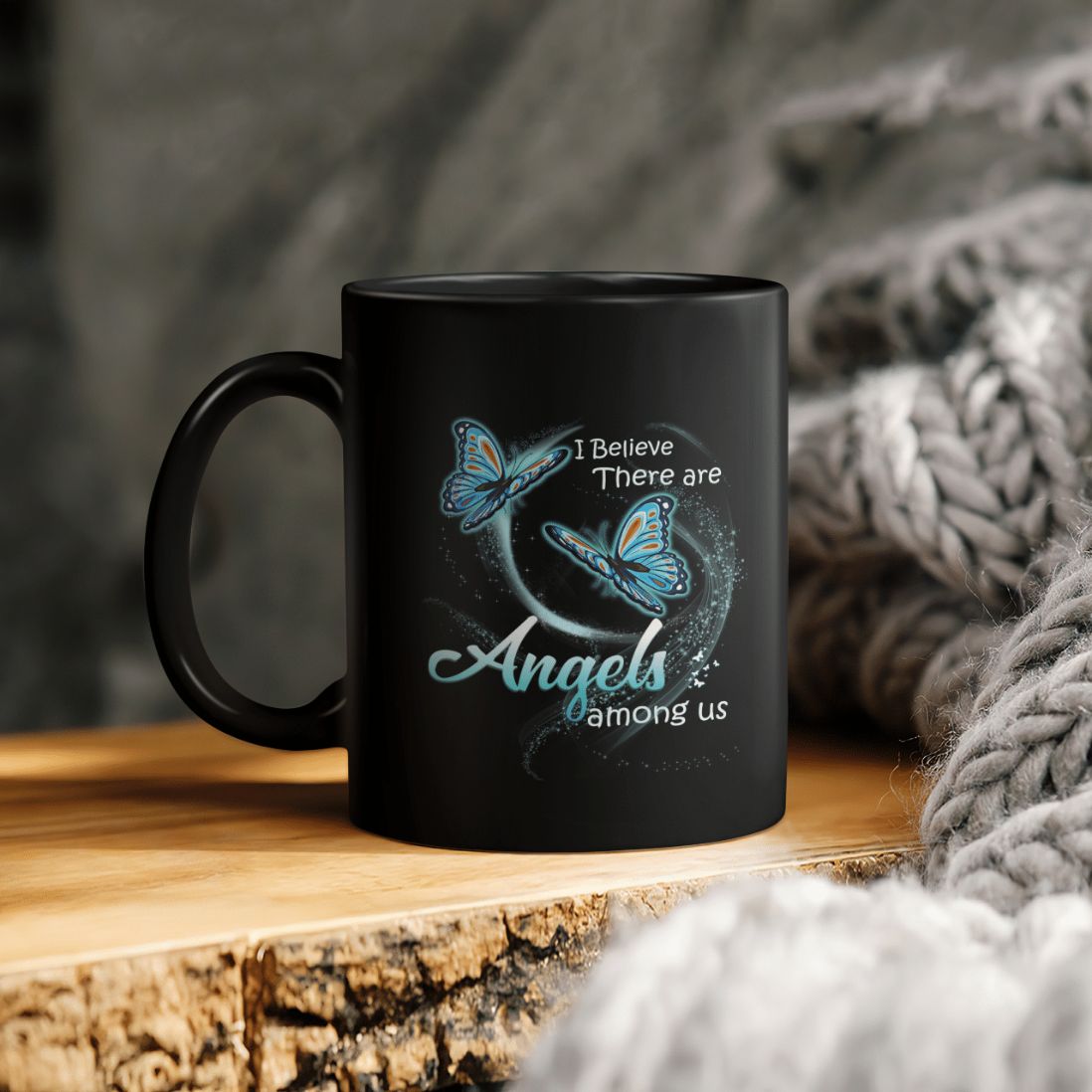 I Believe There Are Angels Among Us Butterfly Ceramic Coffee Mug I Believe There Are Angels Among Us Butterfly Ceramic Coffee Mug