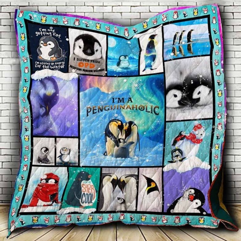 I'm A Penguinaholic Quilt Blanket I'm A Penguinaholic Quilt Blanket