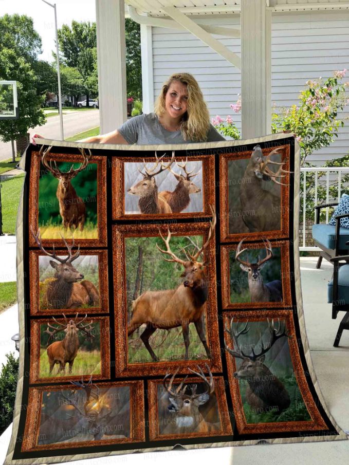 In The Forest Deer Quilt Blanket In The Forest Deer Quilt Blanket