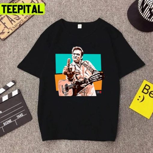 Johnny Cash Middle Finger Illustration Unisex T-Shirt