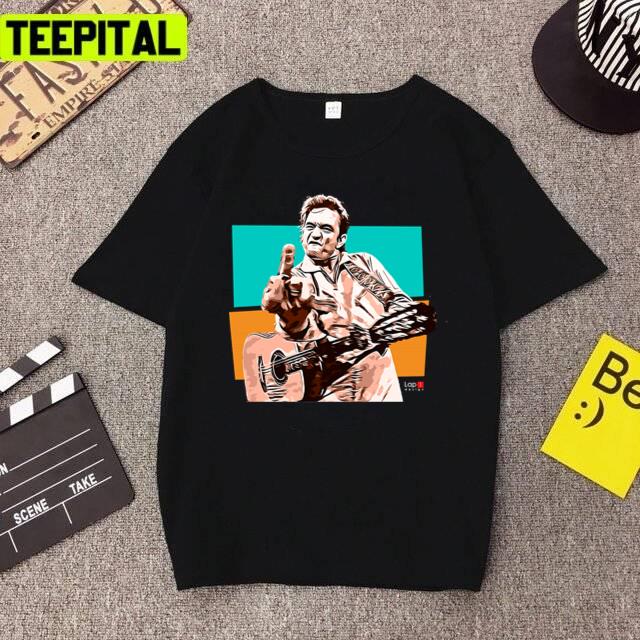 Johnny Cash Middle Finger Illustration Unisex T-Shirt Johnny Cash Middle Finger Illustration Unisex T-Shirt