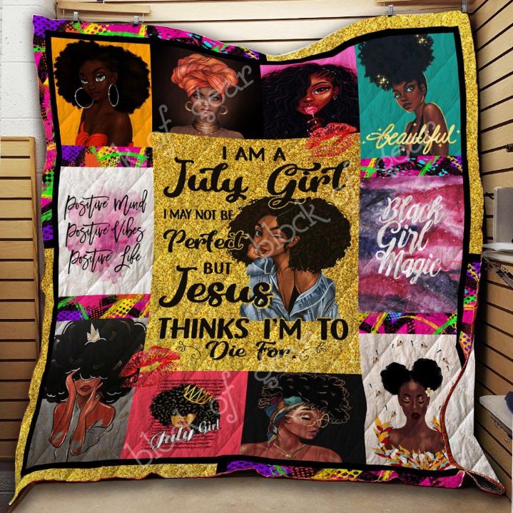 July Black Girl Black Girl Magic Quilt Blanket July Black Girl Black Girl Magic Quilt Blanket