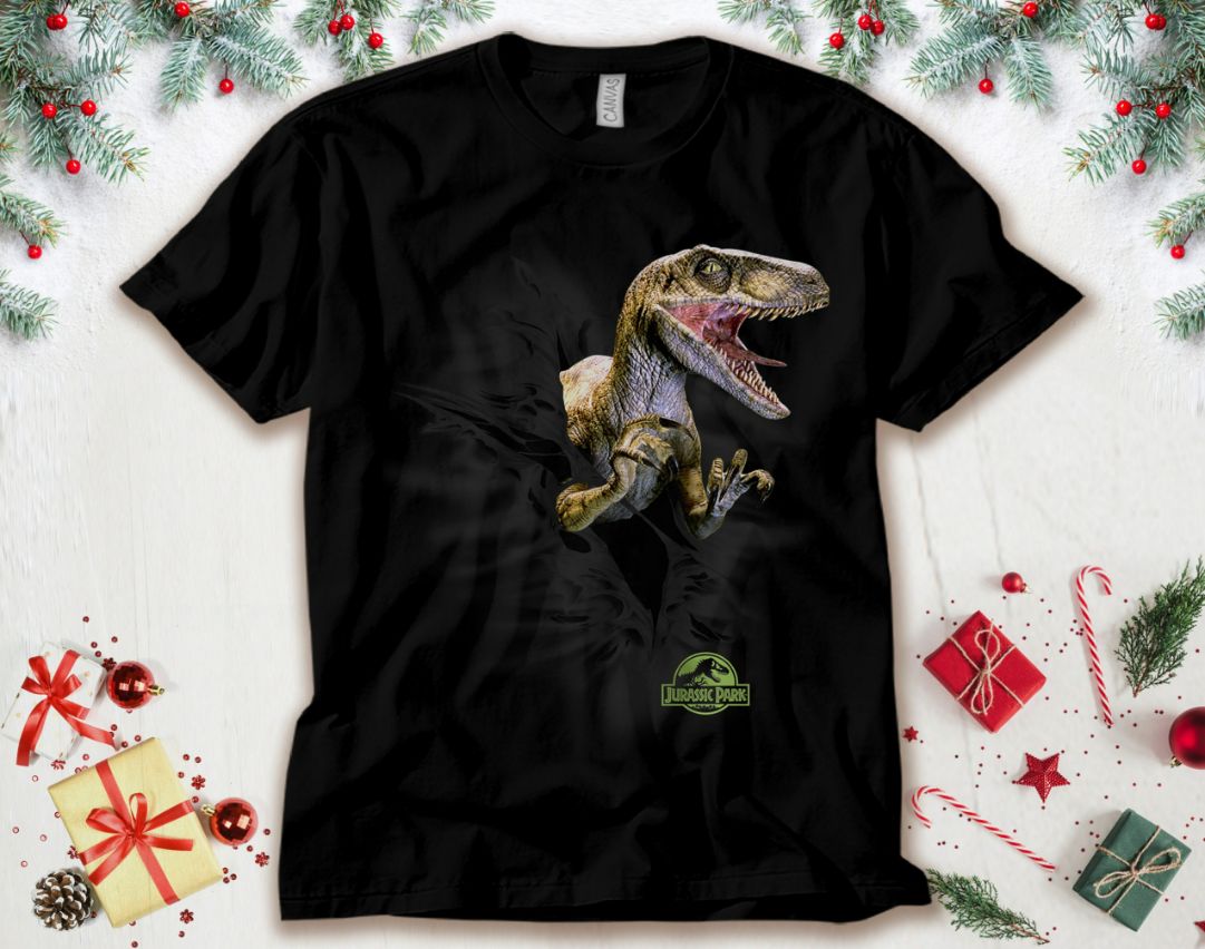 Jurassic Park Velociraptor Tears Through Unisex Tee Adult T-Shirt Jurassic Park Velociraptor Tears Through Unisex Tee Adult T-Shirt