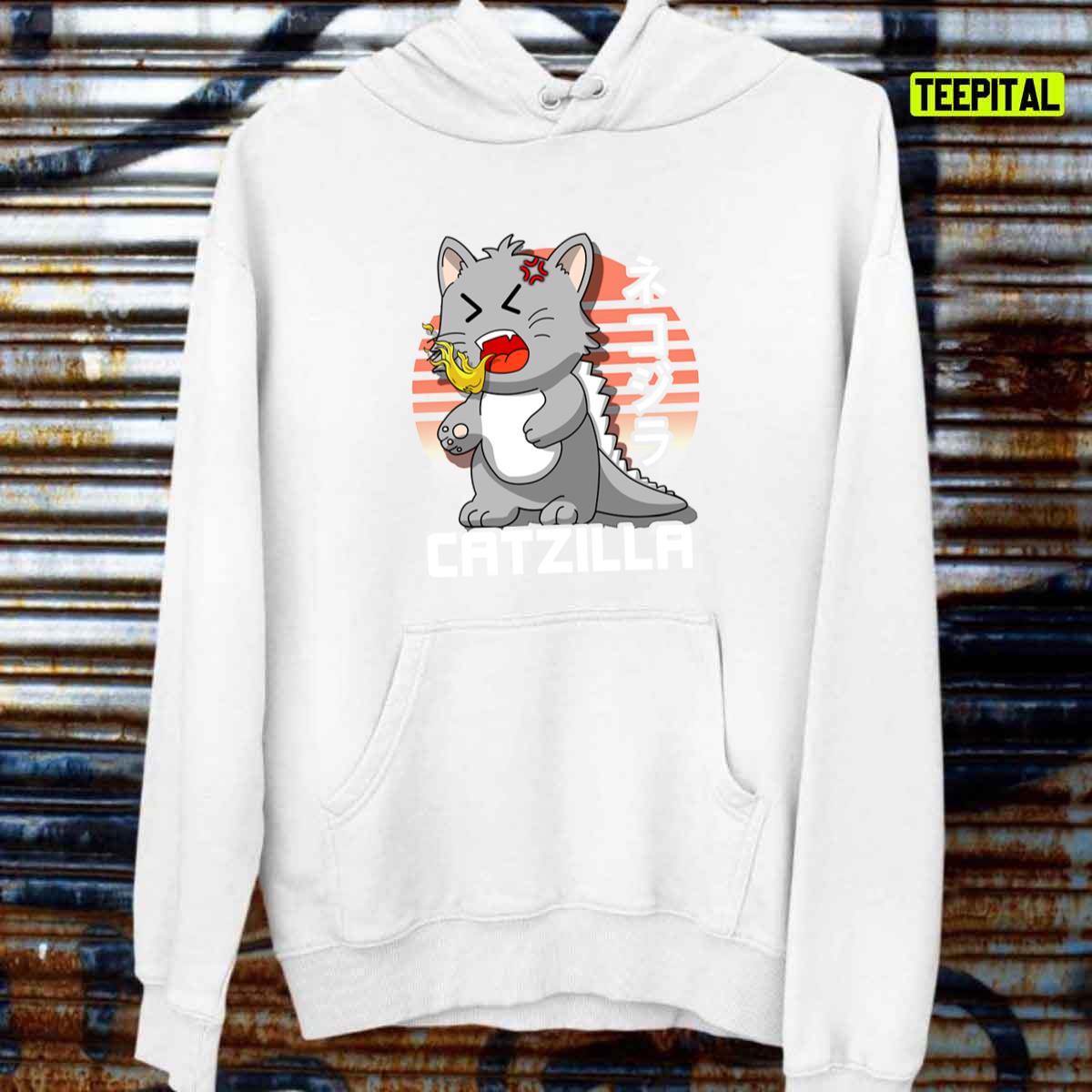 Kawaii Catzilla Japanese Sunset Unisex T-Shirt Kawaii Catzilla Japanese Sunset Unisex T-Shirt